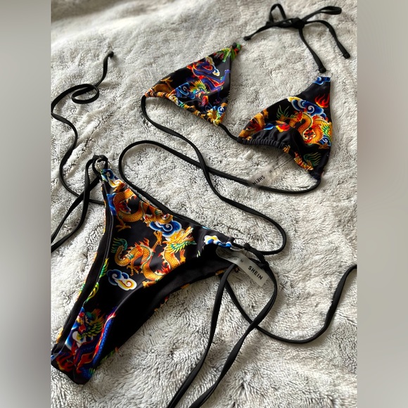 SHEIN Other - ❤️‍🔥 • SHEIN • black dragon print bikini ❤️‍🔥